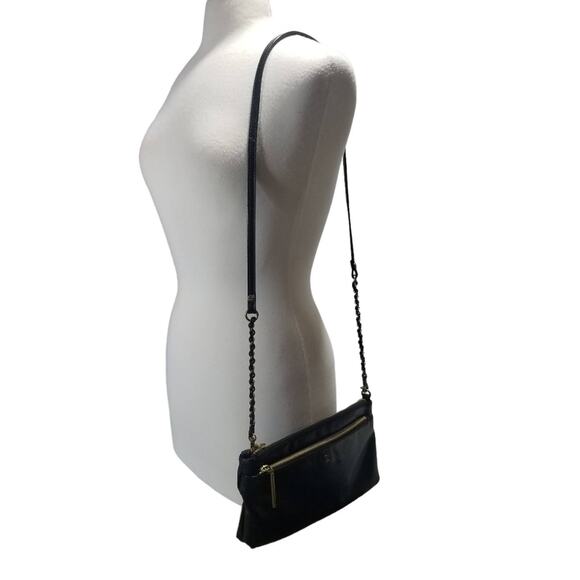 Elliott Lucca Handbags - Vintage Elliott Lucca Crossbody Black Leather Clutch
